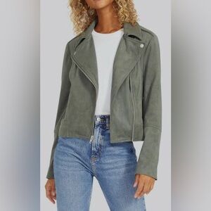 BB Dakota by Steve Madden faux suede moto jacket in green - size XL / nice